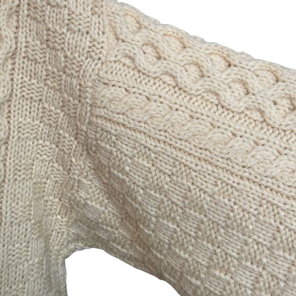 Vintage Celtic Country Made in Ireland 100% Wool Mens XL Irish Knit Sweater - Picture 5 of 8